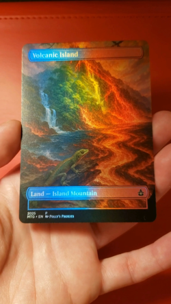 Volcanic Island FOIL Dual Land Proxy Card with Custom Art Design - Image 2