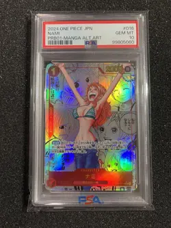 One Piece Nami PSA10 Comic Parallel OP01-016 R Card THE BEST PRB01 - Image 1