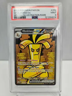 2023 POKEMON Paradox Rift Gholdengo ex 252/182 SIR Holo Foil Card PSA 9 SV - Image 1