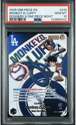 One Piece Luffy PSA10 Dodgers Promo Card Overseas Exclusive Limited Rare - Image 1