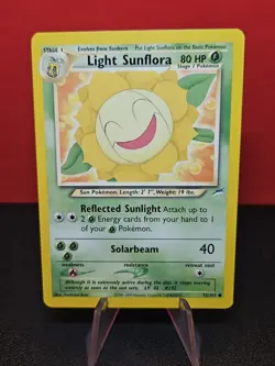 Light Sunflora 72/105 Pokemon Neo Destiny Unlimited Played Single Card WOTC TCG - Image 1