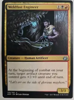 MTG Magic The Gathering Card Weldfast Engineer Creature Human Artificer AER - Image 1