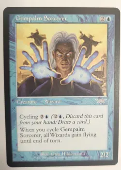 MTG Magic The Gathering Card Gempalm Sorcerer Creature Wizard Blue Legions - Image 1