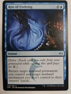 MTG Magic The Gathering Card Rite of Undoing Instant Blue Fate Reforged - Image 1