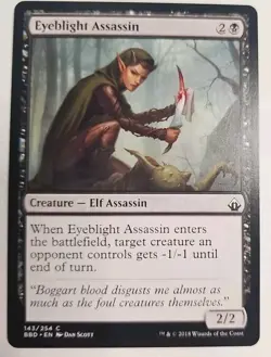 MTG Magic The Gathering Card Eyeblight Assassin Creature Elf Assassin Black BBD - Image 1