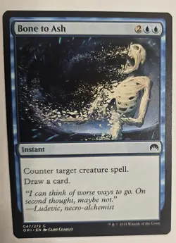 MTG Magic The Gathering Card Bone to Ash Instant Blue Magic Origins 2015 - Image 1
