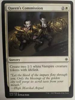 MTG Magic The Gathering Card Queen's Commission Sorcery White Ixalan 2017 - Image 1