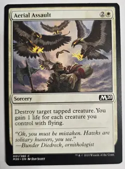 MTG Magic The Gathering Card Aerial Assault Sorcery White M20 - Image 1