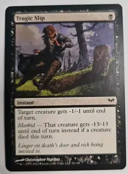 MTG Magic The Gathering Card Tragic Slip Instant Black Dark Ascension - Image 1