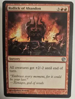 MTG Magic The Gathering Card Rollick Of Abandon Sorcery Red Journey Into Nyx - Image 1