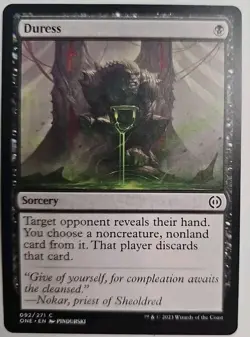 MTG Magic The Gathering Card Duress Sorcery Black Phyrexia All Will Be One 2023 - Image 1