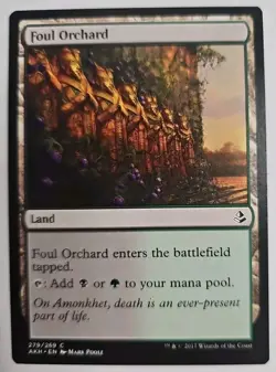 MTG Magic The Gathering Card Foul Orchard Land Amonkhet 2017 - Image 1