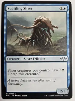 MTG Magic The Gathering Card Scuttling Sliver Creature Sliver Trilobite Blue MH1 - Image 1