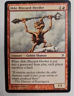 MTG Magic The Gathering Card Akki Blizzard-Herder Creature Goblin Shaman - Image 1