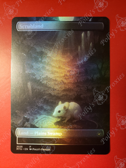 Scrubland FOIL Dual Land Proxy Card with Custom Art Design - Image 1