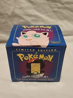 Pokemon 1999 23k Gold Plated Trading Card Burger King Promo #39 JIGGLYPUFF VNT - Image 4