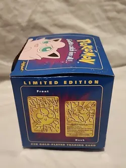 Pokemon 1999 23k Gold Plated Trading Card Burger King Promo #39 JIGGLYPUFF VNT - Image 5