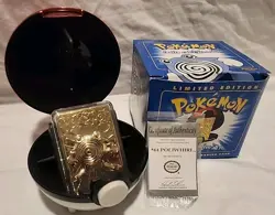 Pokemon 1999 Poliwhirl 23k Gold Plated Trading Card Pokeball Burger King Promo - Image 1