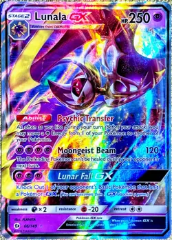 Lunala GX 66/149 Ultra Rare HOLO Pokemon Card TCG 2017 Sun & Moon Base Set NM+ - Image 1