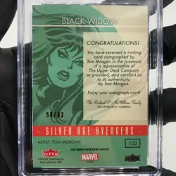 CGC 9.5 Marvel Card Black Widow 102 Signature Tom Morgan /63 Avengers 2022 [9.5] - Image 3
