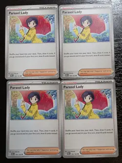 Parasol Lady 169/182 - Paradox Rift - Pokemon Trainer Card Set x4 - Playset - Image 1