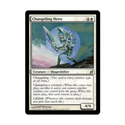 WOTC MtG Lorwyn Changeling Hero (U) (Foil) EX - Image 1