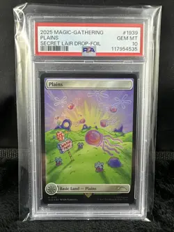 2025 MTG Magic The Gathering SpongeBob Secret Lair Plains Foil #1939 PSA 10! - Image 1