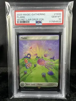 2025 MTG Magic The Gathering SpongeBob Secret Lair Plains Foil #1939 PSA 10! - Image 1