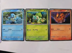 Bulbasaur Charmander Squirtle Pokemon Cards Cosmos Promo Set 046 047 048 NM 151 - Image 1