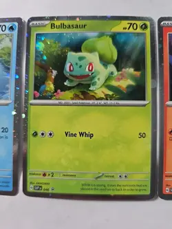 Bulbasaur Charmander Squirtle Pokemon Cards Cosmos Promo Set 046 047 048 NM 151 - Image 3