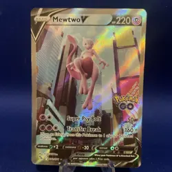 Mewtwo V 72/78 - Pokemon GO - Full Art - Alt Art Ultra Rare Pokemon Card - Image 4