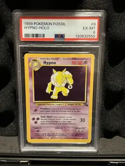 1999 POKEMON FOSSIL HYPNO HOLO 8/62 PSA 6 EX-MT - Image 1