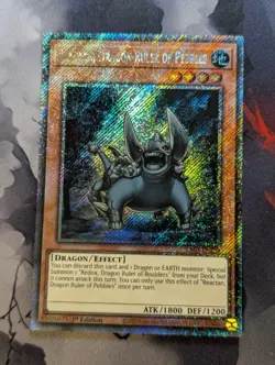 YUGIOH RA03-EN254 Reactan, Dragon Ruler of Pebbles Platinum Secret Rare - Image 1