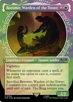 MTG BOROMIR, WARDEN OF THE TOWER SHOWCASE SURGE FOIL The Lord of the Rings NM - Image 1