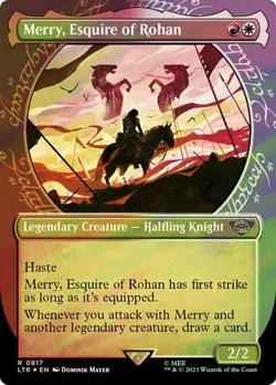 MTG MERRY, ESQUIRE OF ROHAN SURGE FOIL SHOWCASE The Lord of the Rings NM - Image 1
