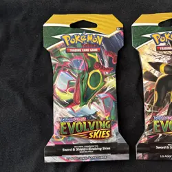 x3 Pokemon TCG Evolving Skies Sleeved Booster Packs - Umbreon, Sylveon, Rayquaza - Image 2