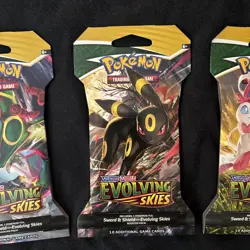 x3 Pokemon TCG Evolving Skies Sleeved Booster Packs - Umbreon, Sylveon, Rayquaza - Image 3