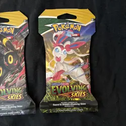 x3 Pokemon TCG Evolving Skies Sleeved Booster Packs - Umbreon, Sylveon, Rayquaza - Image 4