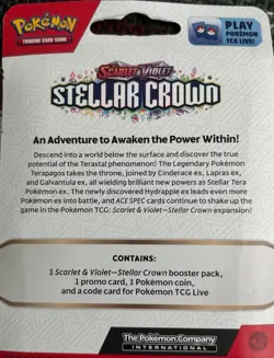 POKEMON TCG SCARLET & VIOLET STELLAR CROWN PACK, HORSEA PROMO CARD, COIN - Image 3
