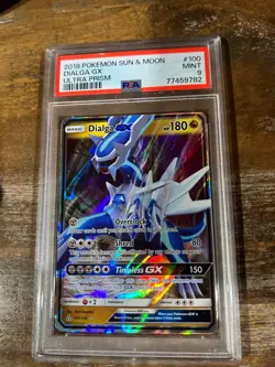 Pokemon 2018 SM Ultra Prism DIALGA GX #100 PSA 9 Mint RARE - Image 1
