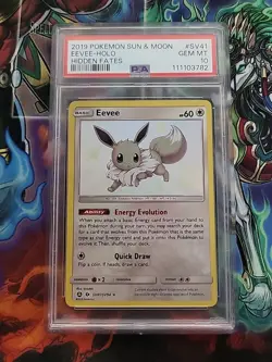 PSA 10 GEM MINT Eevee SV41/SV94 Hidden Fates Shiny Vault Holo Pokemon TCG - Image 1