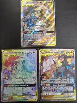 Pokemon Reshiram & Zekrom GX Tag Team Card Set of 3 - Image 1