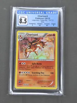 Charizard 19/113 Legendary Treasures Holo Rare Pokemon CGC 8.5 W/subgrades - Image 1