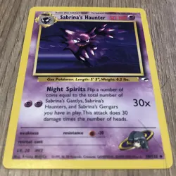 Sabrina's Haunter 58/132 Gym Heroes WOTC Pokemon TCG Regular Uncommon 1999 LP - Image 3