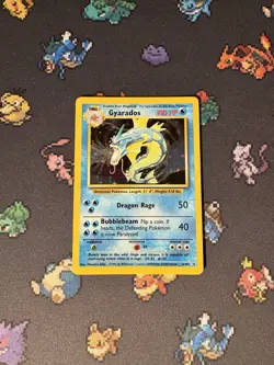 Pokemon Cards Gyarados 6/102 Holo Rare Base Set WOTC - (LP) - Image 1
