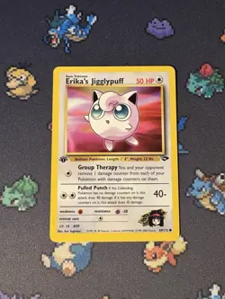 Pokemon Card Erika’s Jigglypuff 69/132 Gym Challenge FIRST EDITION - (LP) - Image 1