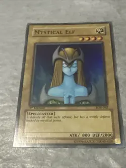YuGiOh 2002 Konami 1st Edition LOB-062 Super Rare Mystical Elf Asian English - Image 2