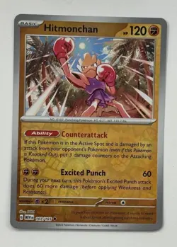 Hitmonchan 107/165 Scarlet & Violet 151 NM Card Pokemon TCG Reverse Holo - Image 1