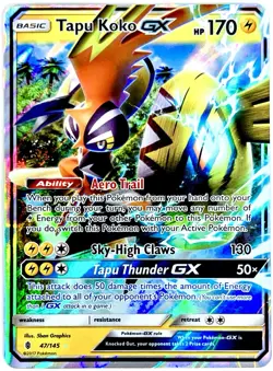 Tapu Koko GX 47/145 Ultra Rare Pokemon Card TCG 2017 Sun & Moon Guardians Rising - Image 1
