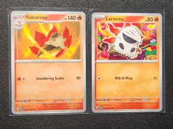 Volcarona 029/159 & Larvesta 028/159 Pokemon card SV Journey Together NM - Image 1
